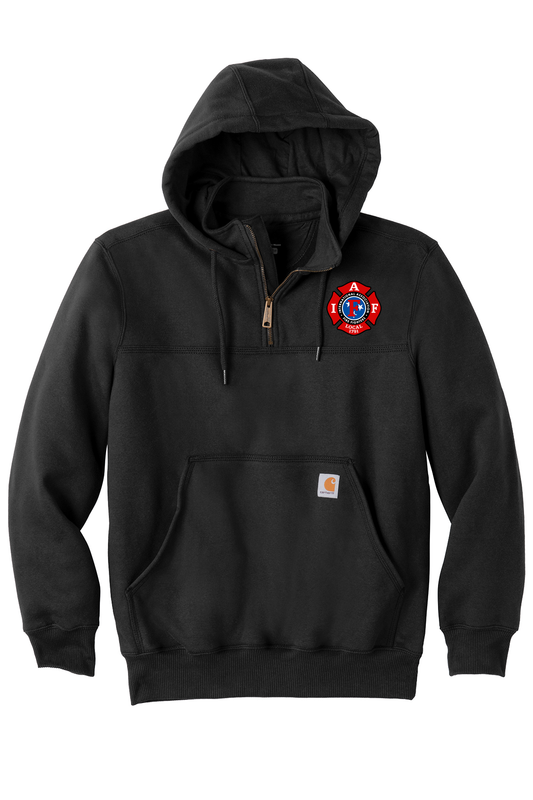 Embroidered IAFF Carhartt® Rain Defender® Paxton Heavyweight Hooded Zip Mock Sweatshirt
