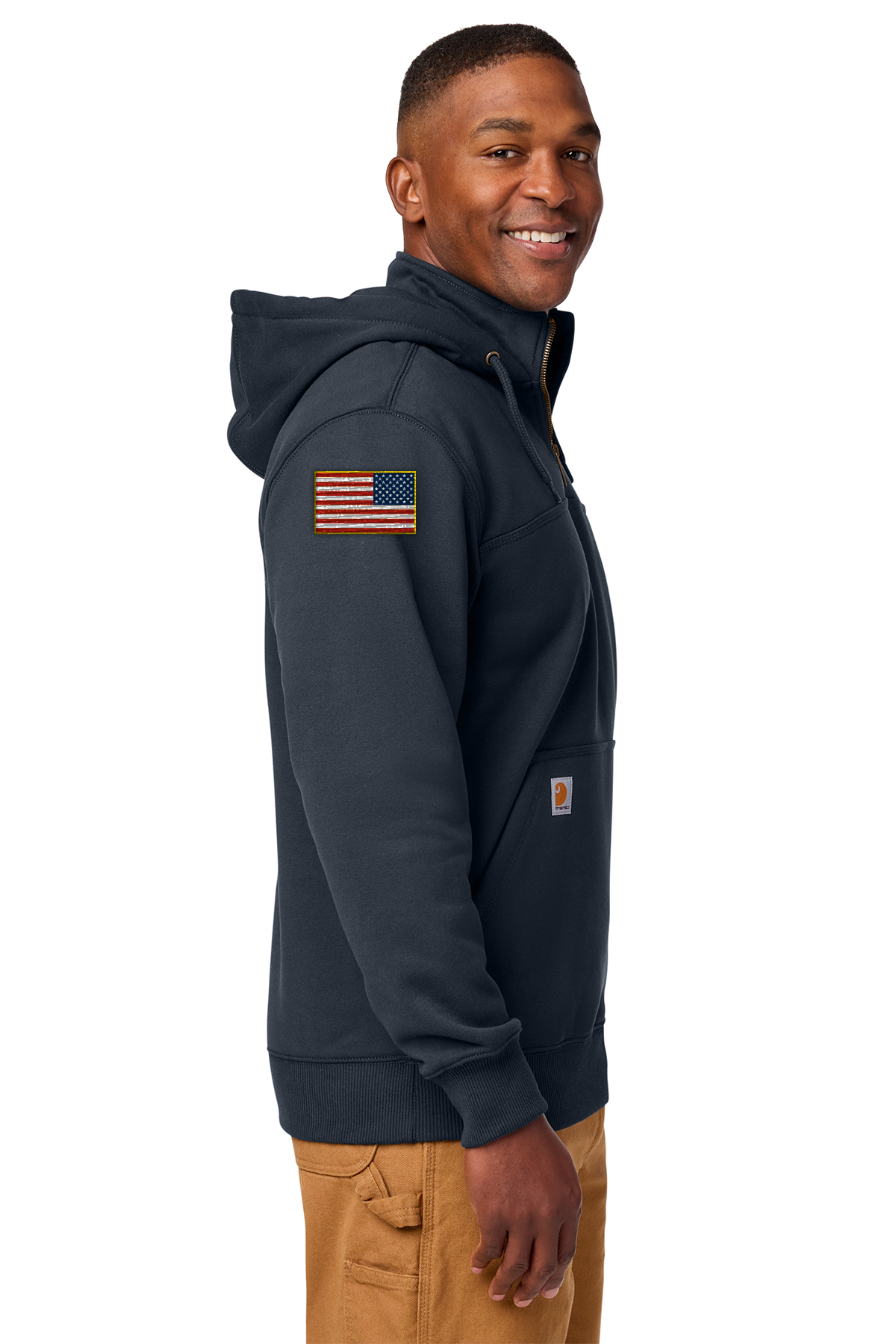 Embroidered Carhartt® Rain Defender® Paxton Heavyweight Hooded Zip Mock Sweatshirt