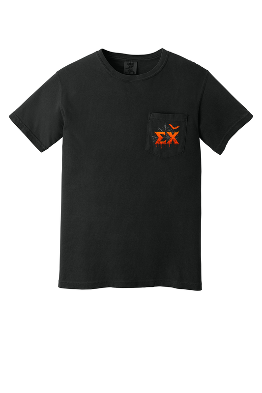 Sigma Chi Halloween Comfort Colors Pocket Tee