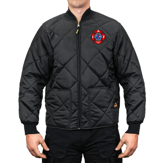 Embroidered IAFF The Bravest Diamond Quilted Jacket