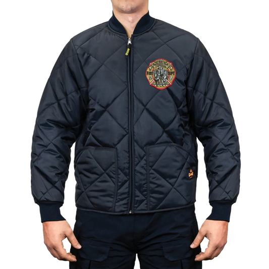 Embroidered The Bravest Diamond Quilt Jacket