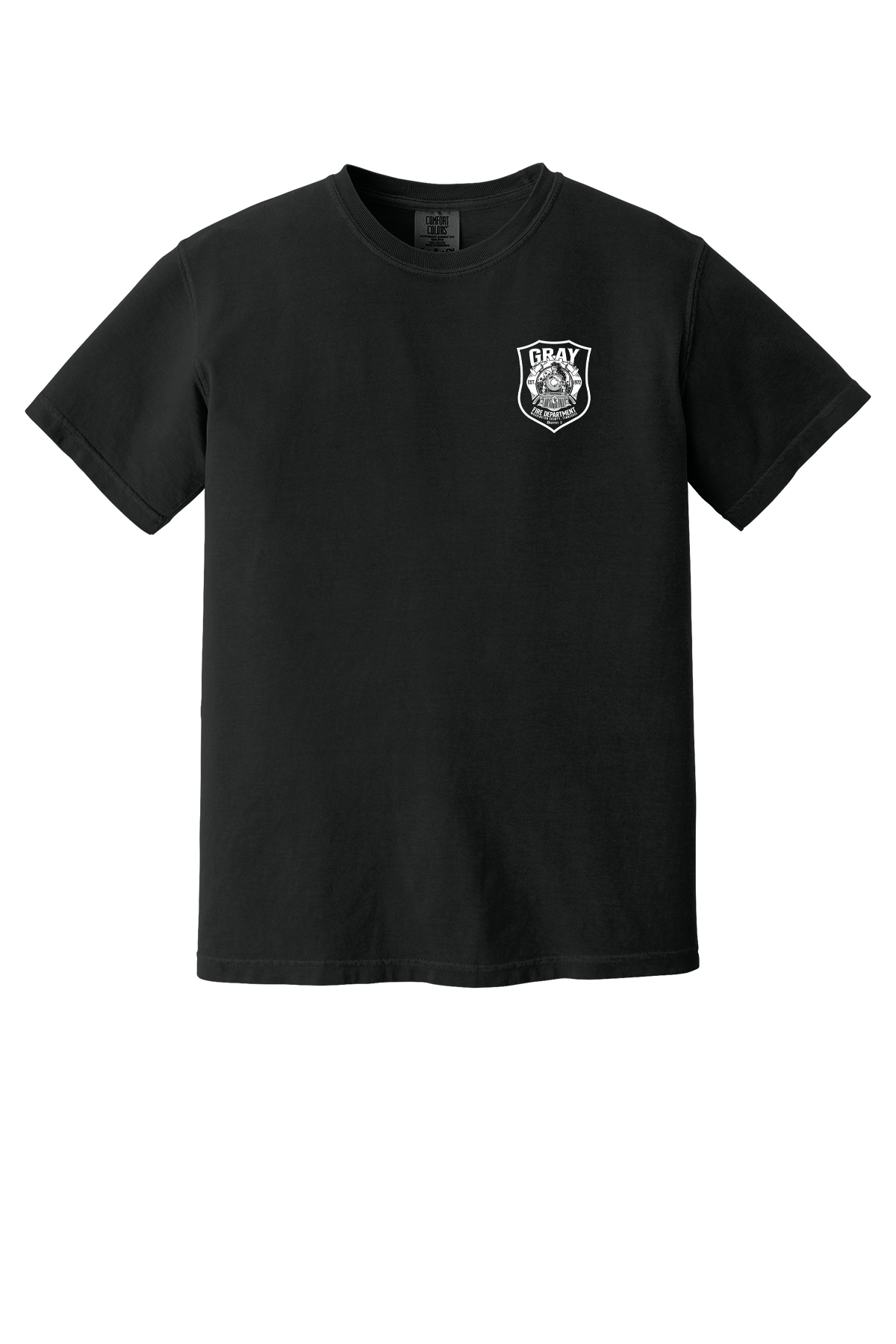 Gray Fire Department Comfort Colors Fireworks T-Shirt
